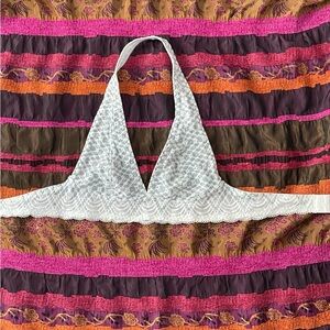 Free people white and green halter neck unpadded bra. Size xs